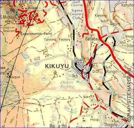 carte de Nairobi en anglais