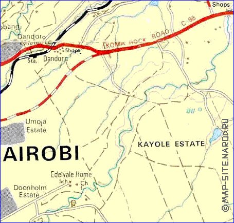 carte de Nairobi en anglais