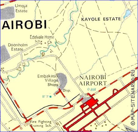 carte de Nairobi en anglais