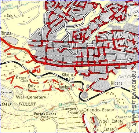 carte de Nairobi en anglais