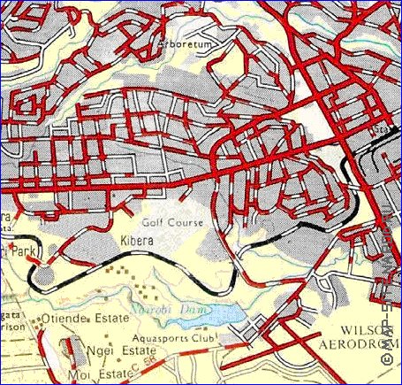 carte de Nairobi en anglais