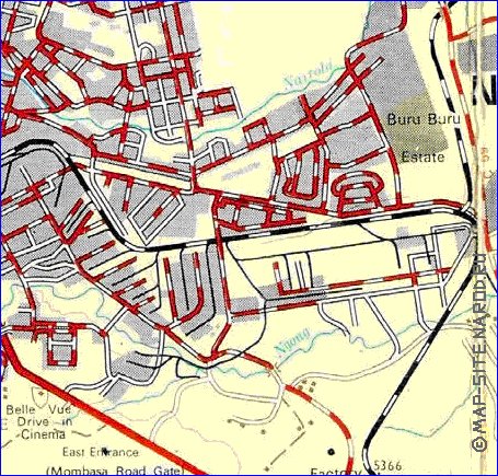 carte de Nairobi en anglais