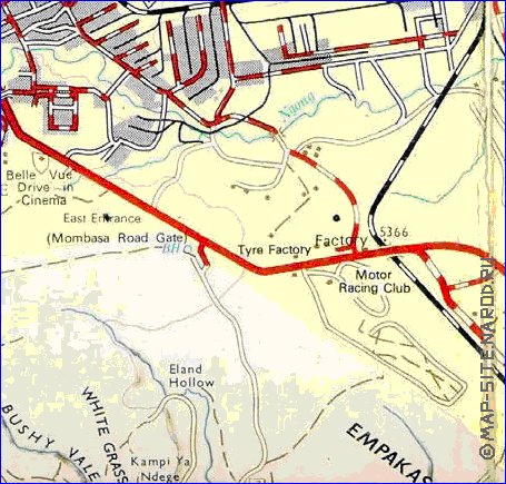 carte de Nairobi en anglais