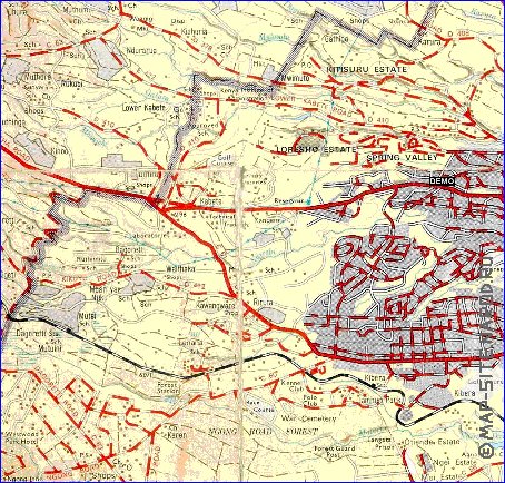 carte de Nairobi en anglais