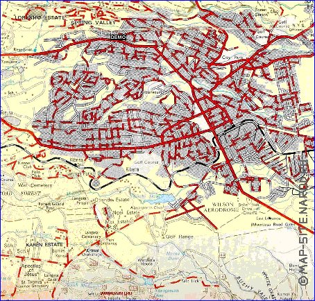 carte de Nairobi en anglais