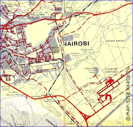 carte de Nairobi en anglais