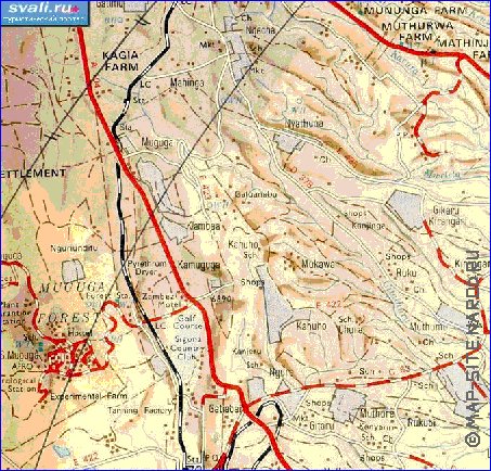 carte de Nairobi en anglais