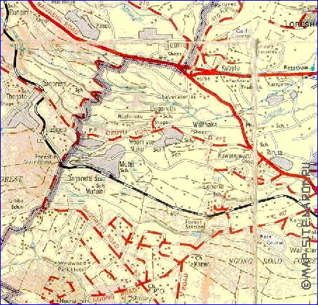 carte de Nairobi en anglais