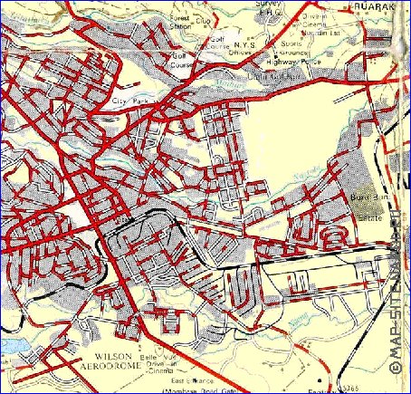 carte de Nairobi en anglais