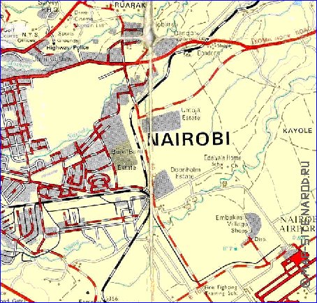 carte de Nairobi en anglais