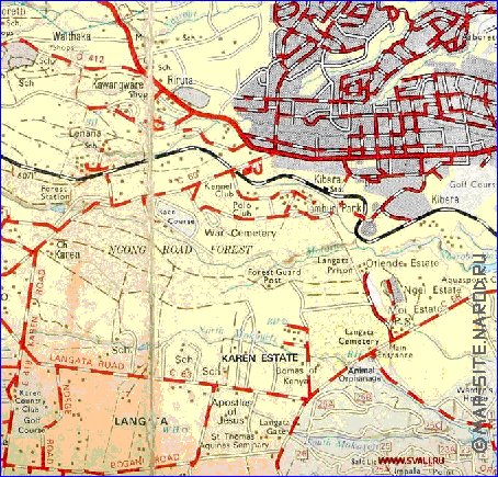 carte de Nairobi en anglais