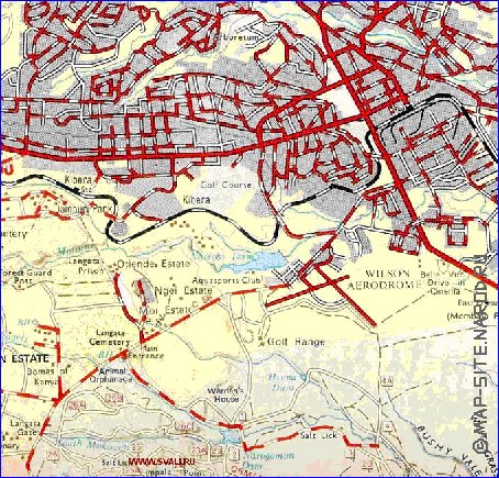 carte de Nairobi en anglais