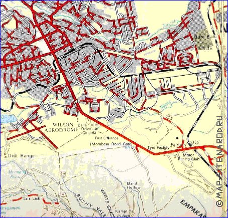 carte de Nairobi en anglais