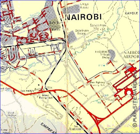 carte de Nairobi en anglais