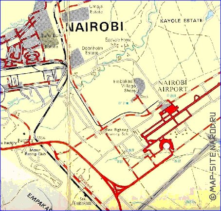 carte de Nairobi en anglais