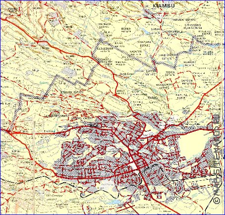 carte de Nairobi en anglais