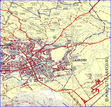 carte de Nairobi en anglais