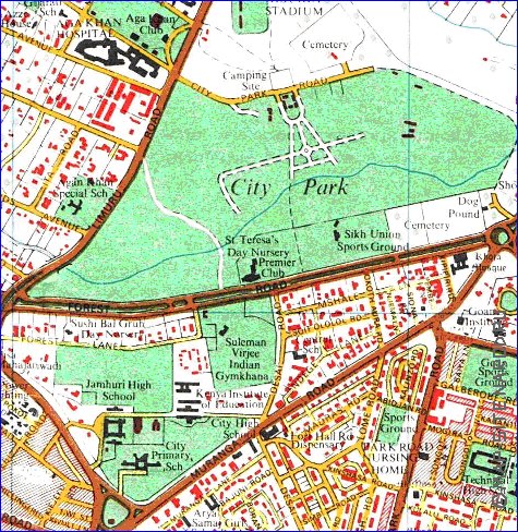 mapa de Nairobi