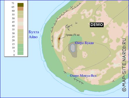 Physique carte de Nauru