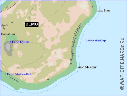 Physique carte de Nauru