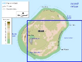 Physique carte de Nauru