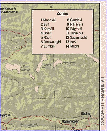 Administratives carte de Nepal