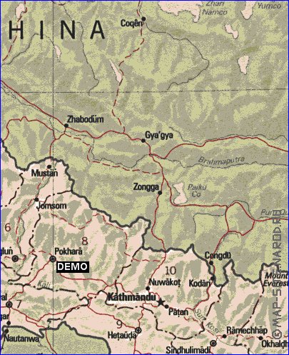 Administrativa mapa de Nepal