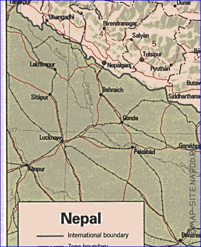 Administrativa mapa de Nepal