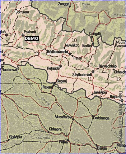 Administrativa mapa de Nepal