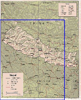 Administrativa mapa de Nepal