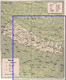 Administrativa mapa de Nepal