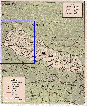 Administrativa mapa de Nepal