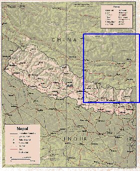 Administrativa mapa de Nepal