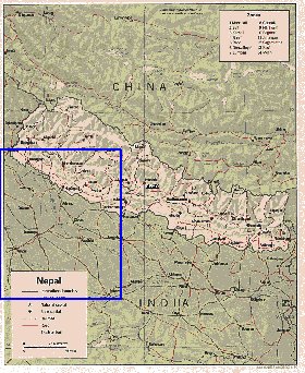 Administrativa mapa de Nepal