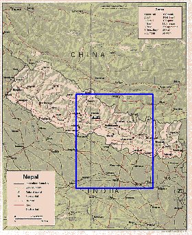 Administrativa mapa de Nepal