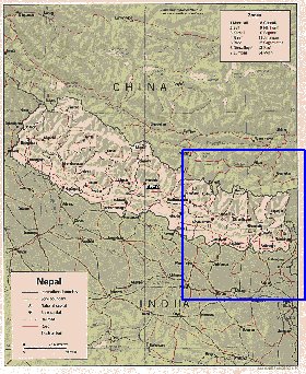 Administrativa mapa de Nepal