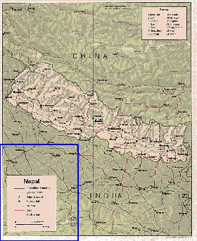 Administratives carte de Nepal