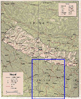 Administrativa mapa de Nepal