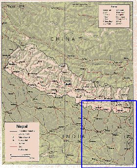 Administrativa mapa de Nepal