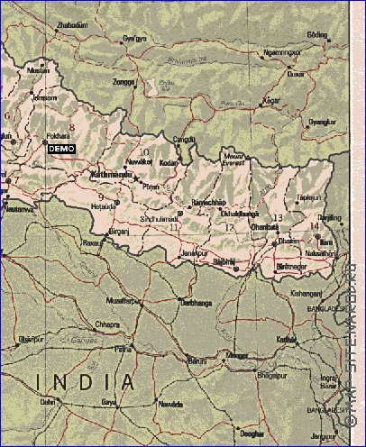 Administratives carte de Nepal