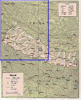 Administrativa mapa de Nepal