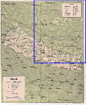 Administrativa mapa de Nepal