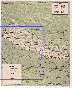 Administrativa mapa de Nepal