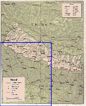 Administrativa mapa de Nepal