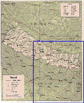 Administrativa mapa de Nepal