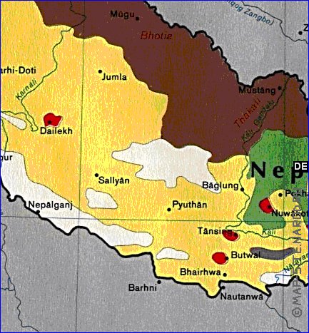 mapa de Nepal