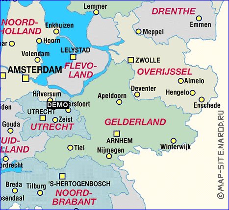 Administratives carte de Pays-Bas