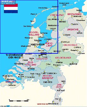 Administrativa mapa de Paises Baixos