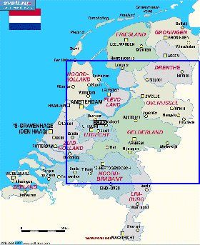 Administratives carte de Pays-Bas