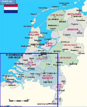 Administrativa mapa de Paises Baixos